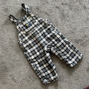 Oshkosh Vestbak plaid overalls w cotton lining baby